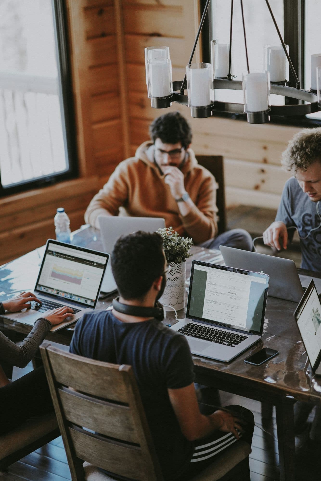 A small team working together on laptops