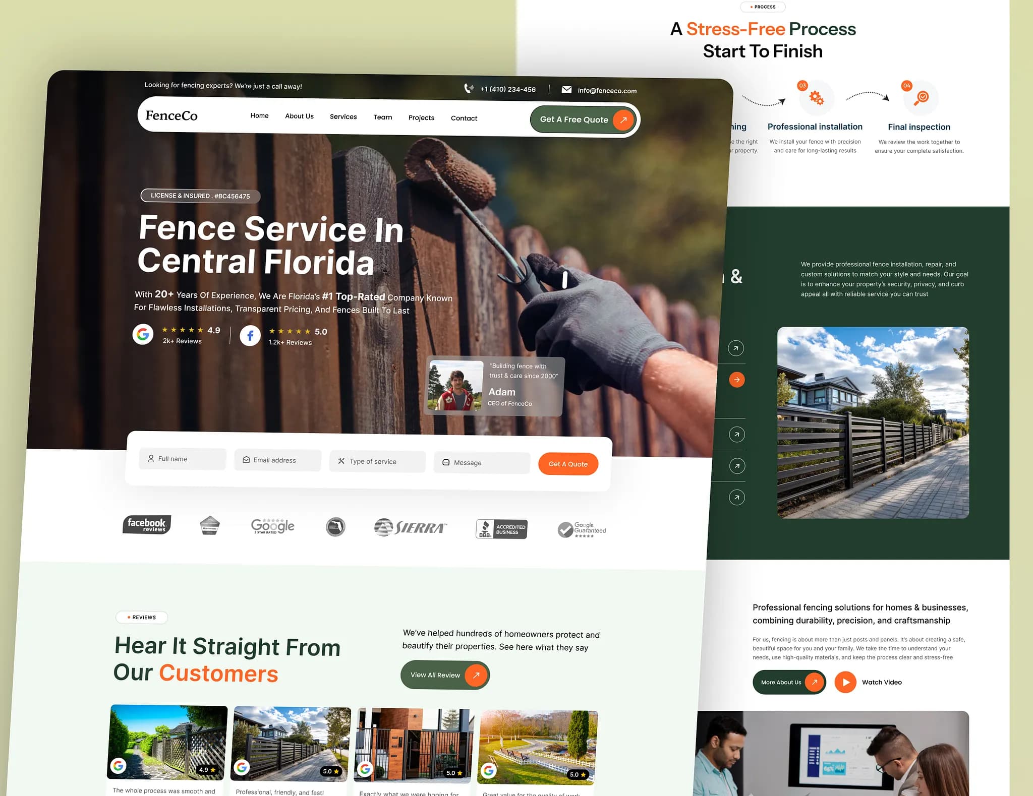 Fencing: Material guides and instant quote requests that rank locally