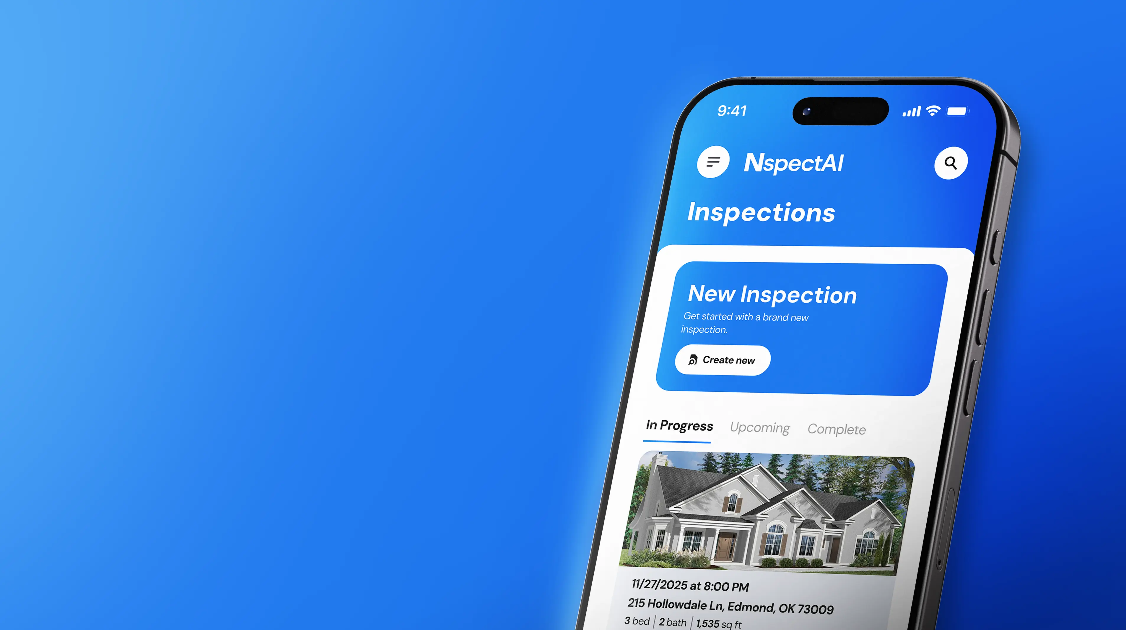 NSpectAi app screens for home inspectors